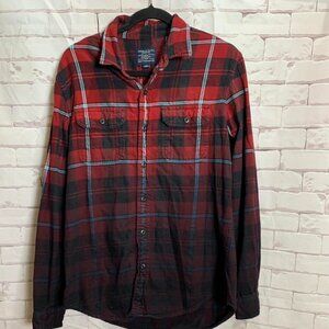 Excellent Condition American Eagle Outfitters Button Up Plaid Flannel Men's Top